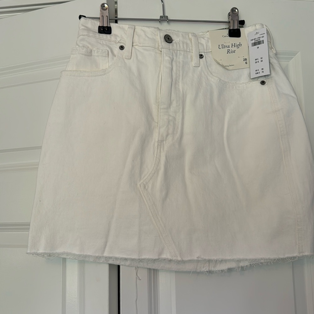 Abercrombie Curve Love Ultra High Rise Jean Skirt